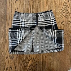 Requirements Black & White Plaid Mini Skort